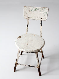 vintage child's wood and metal school chair
