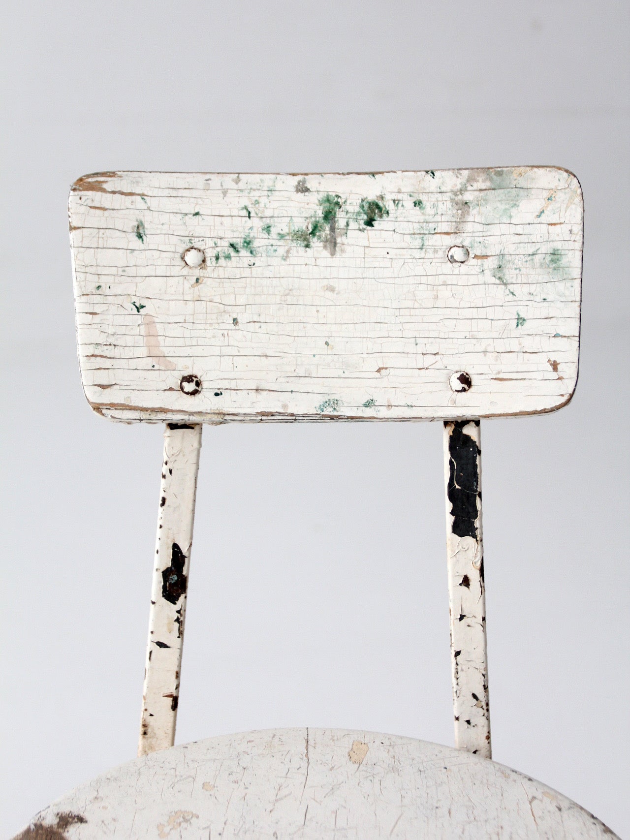 vintage child's wood and metal school chair