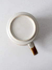 vintage 1970s brown tan and cream ceramic coffee mug