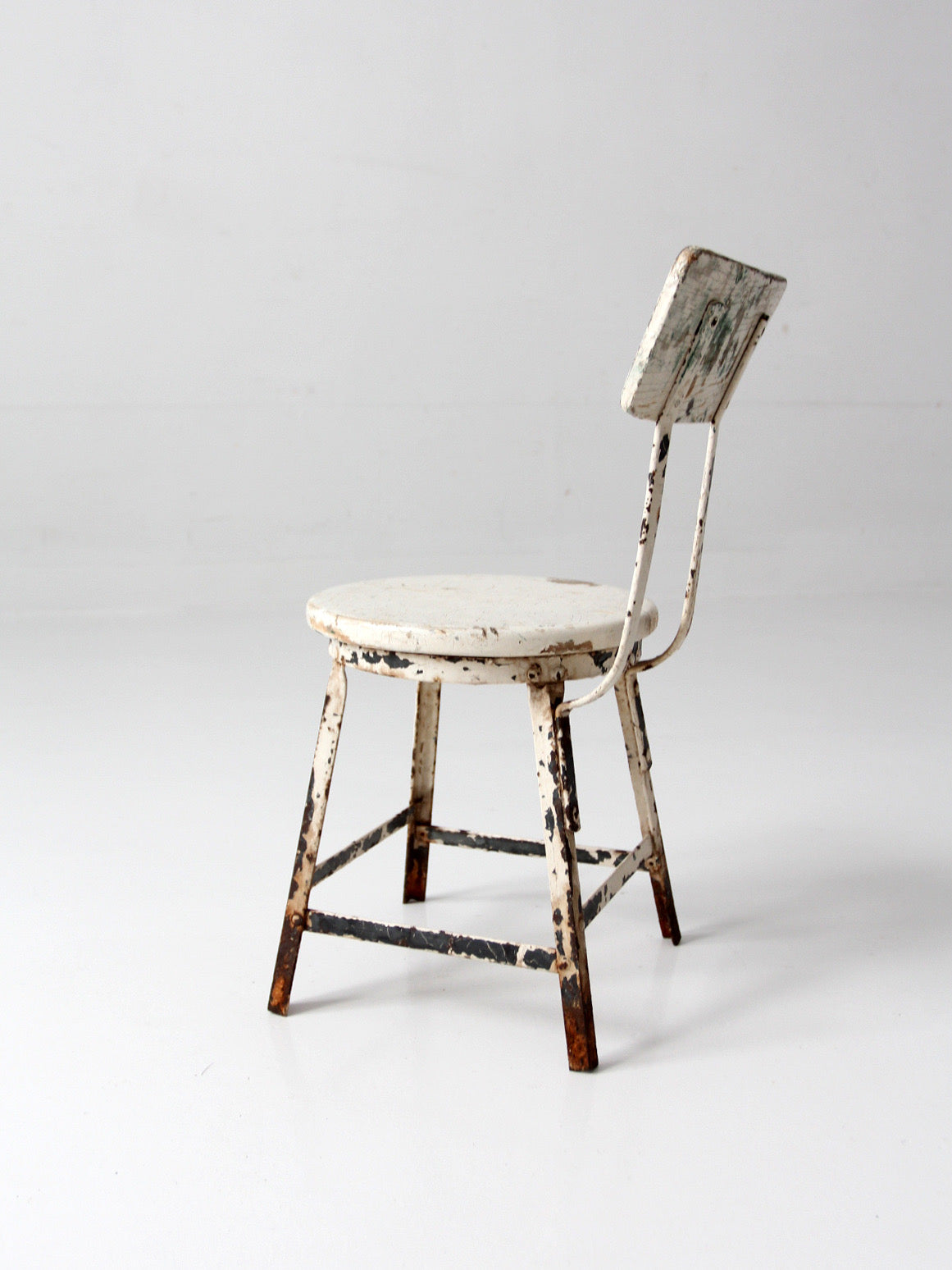 vintage child's wood and metal school chair