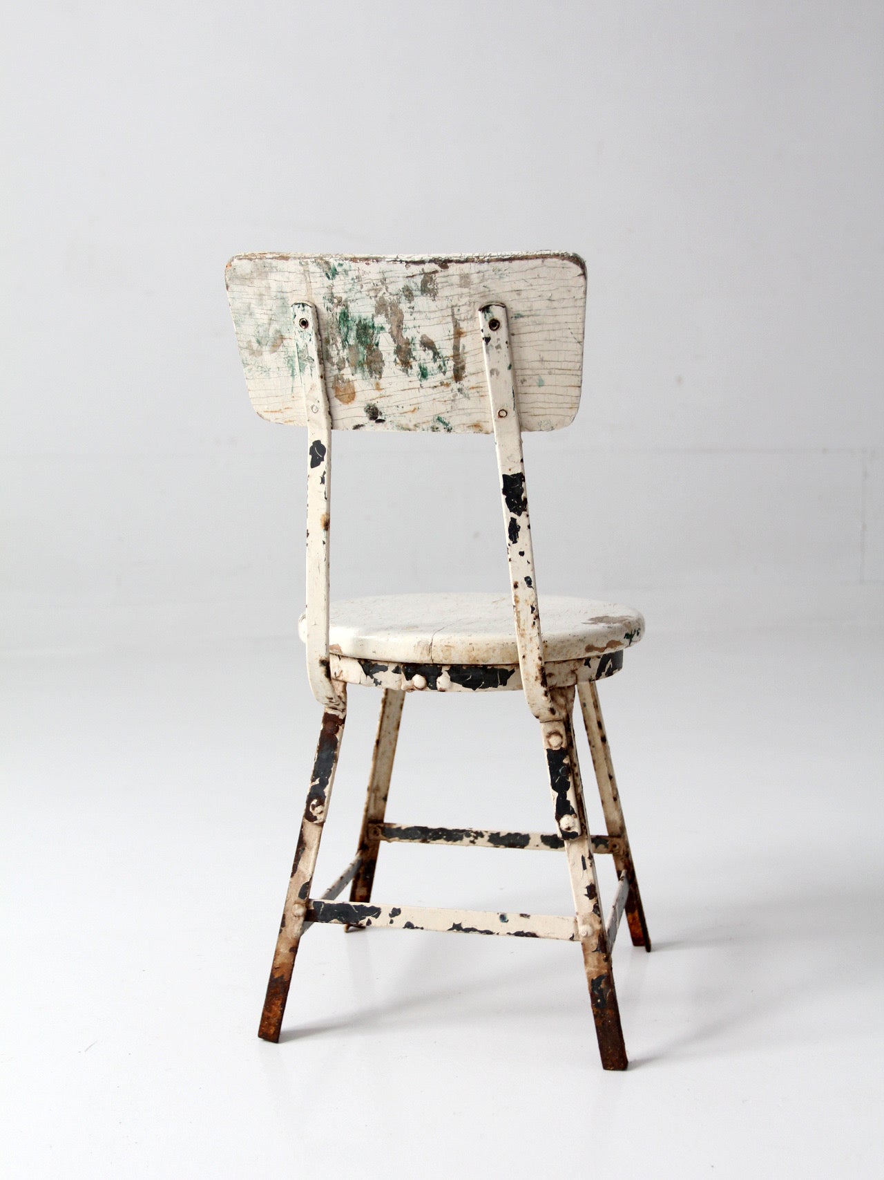 vintage child's wood and metal school chair
