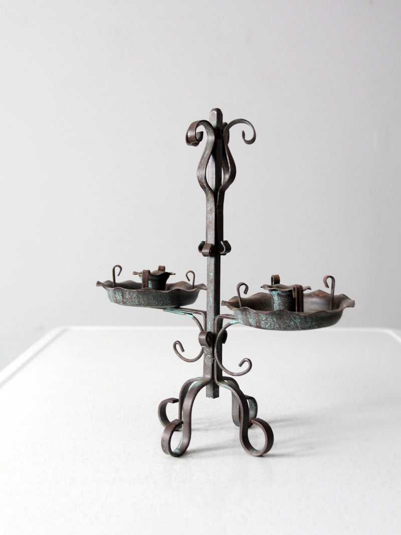 vintage wrought iron candle holder