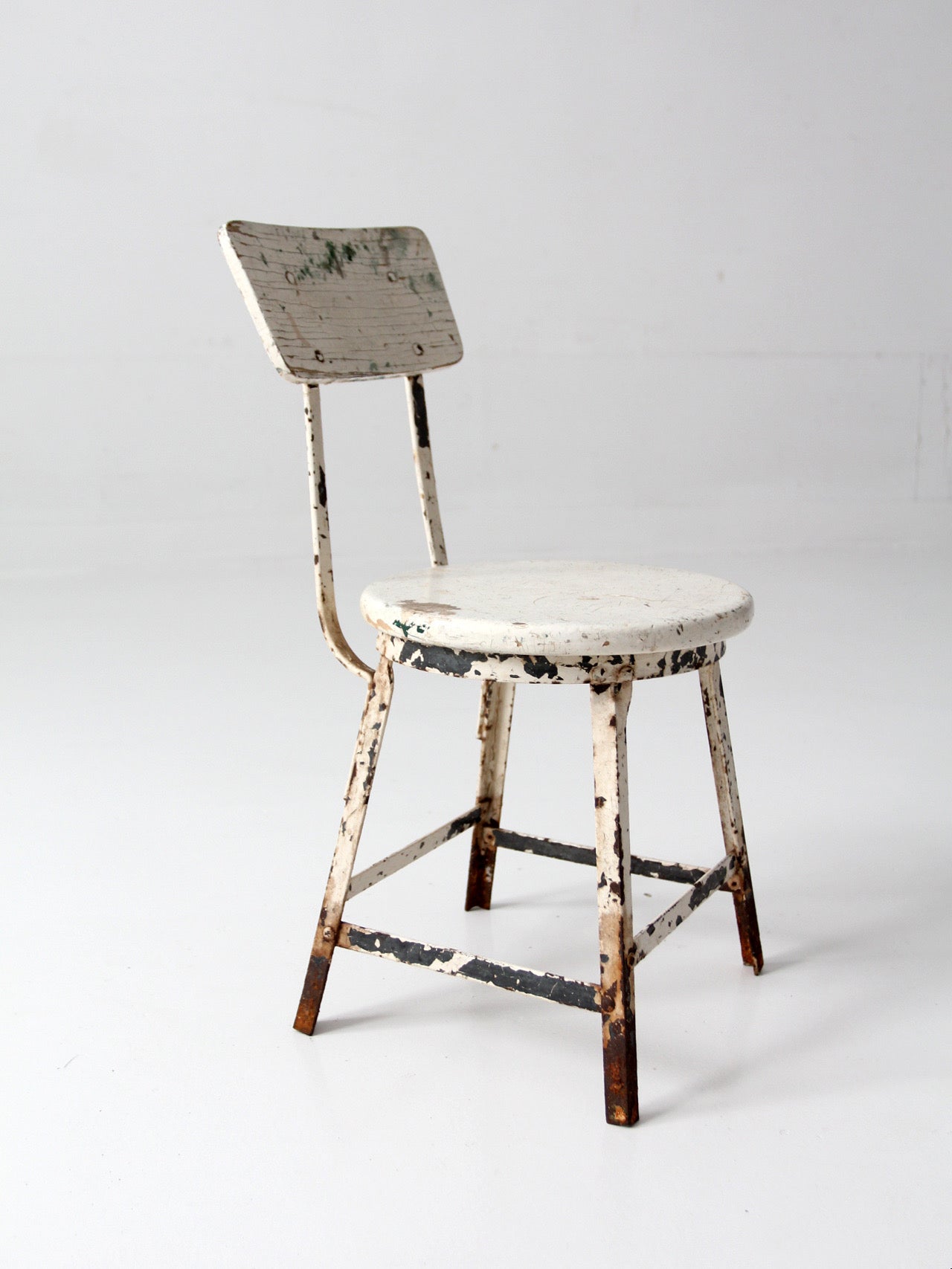 vintage child's wood and metal school chair