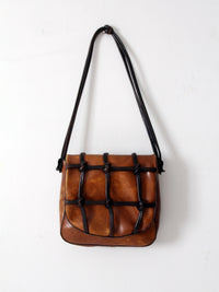 vintage sculptural faux leather shoulder bag