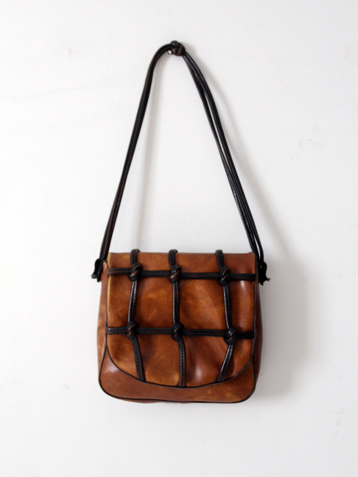 vintage sculptural faux leather shoulder bag