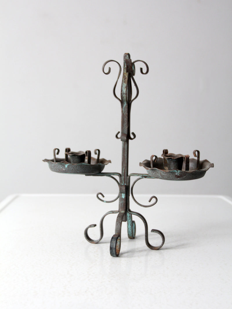 vintage wrought iron candle holder