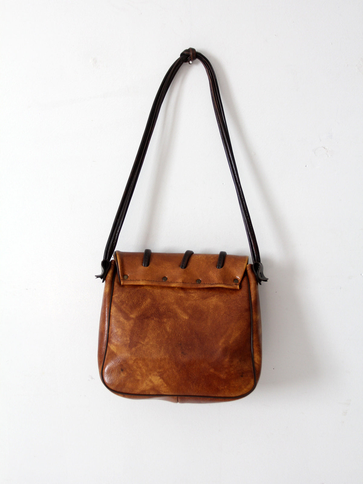 vintage sculptural faux leather shoulder bag
