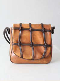 vintage sculptural faux leather shoulder bag