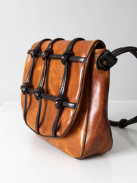 vintage sculptural faux leather shoulder bag