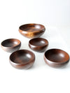 mid-century wood serving bowl set