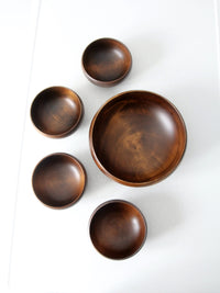 mid-century wood serving bowl set