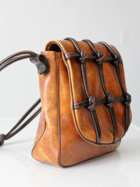 vintage sculptural faux leather shoulder bag