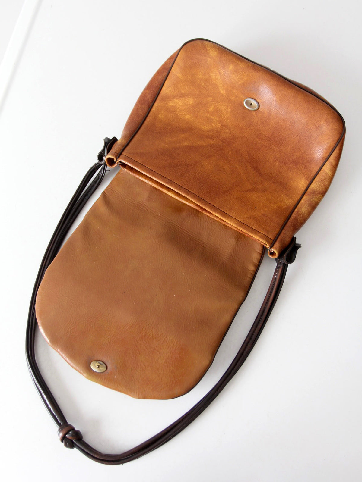 vintage sculptural faux leather shoulder bag
