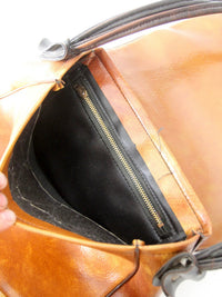 vintage sculptural faux leather shoulder bag