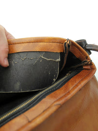 vintage sculptural faux leather shoulder bag