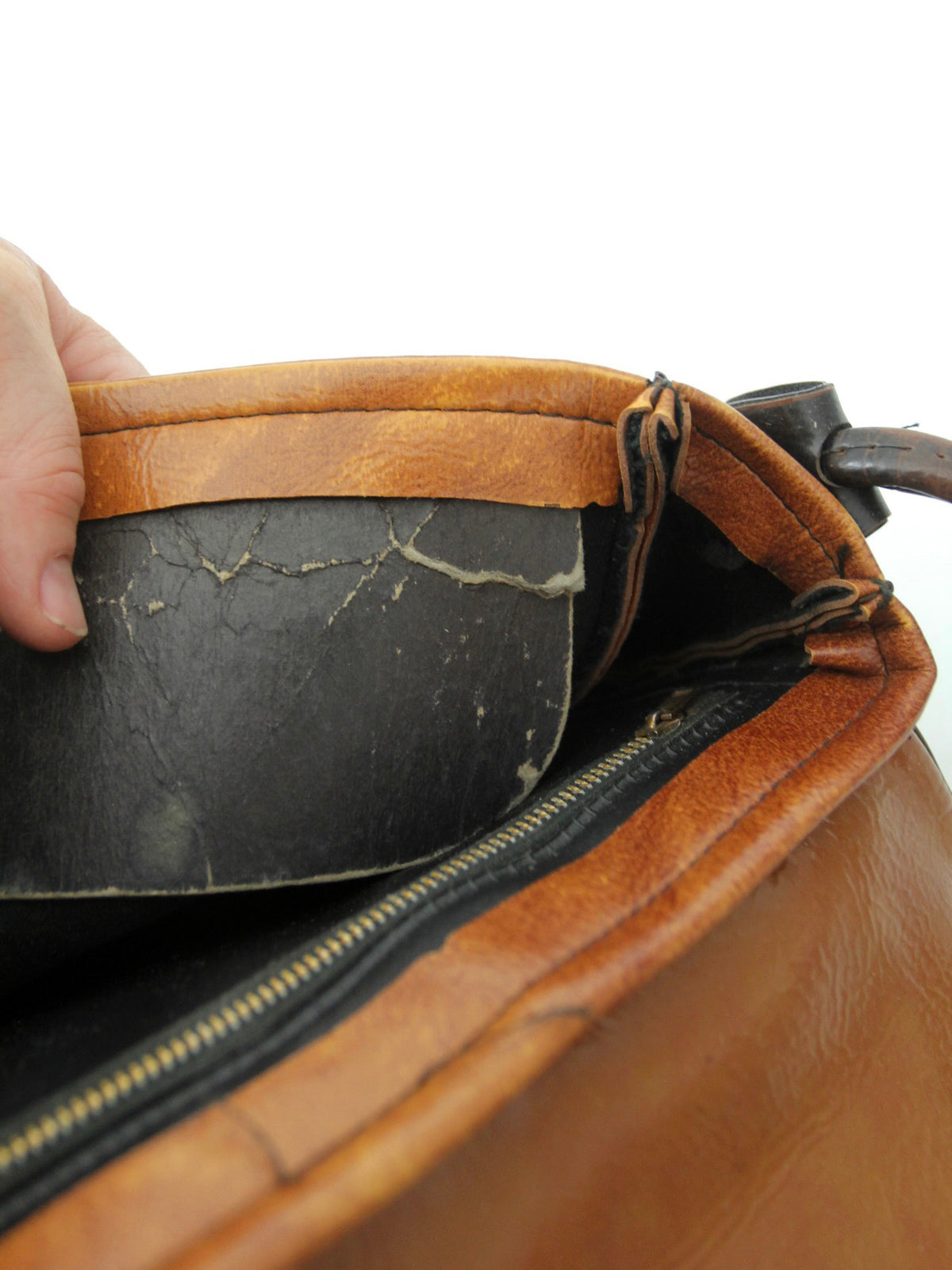 vintage sculptural faux leather shoulder bag