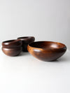 mid-century wood serving bowl set