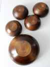 mid-century wood serving bowl set