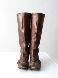 vintage 60s Joyce fleece lined tall leather boots