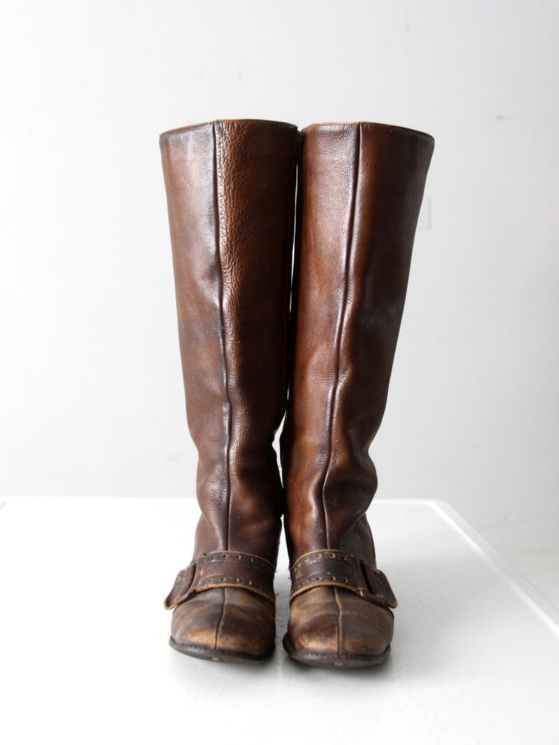 vintage 60s Joyce fleece lined tall leather boots