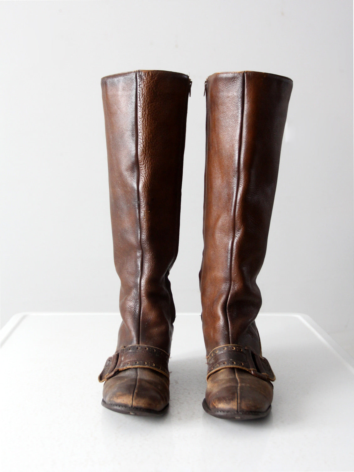 vintage 60s Joyce fleece lined tall leather boots