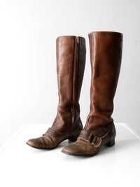 vintage 60s Joyce fleece lined tall leather boots