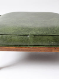 mid-century Colonial Revival footstool with green cushion