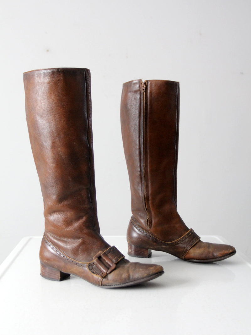 vintage 60s Joyce fleece lined tall leather boots