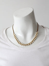 mid-century faux pearl and gold-tone necklace