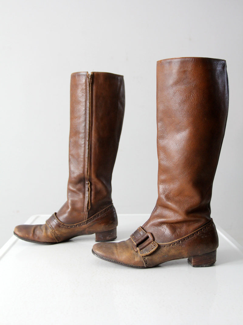 vintage 60s Joyce fleece lined tall leather boots