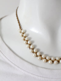 mid-century faux pearl and gold-tone necklace