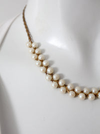 mid-century faux pearl and gold-tone necklace