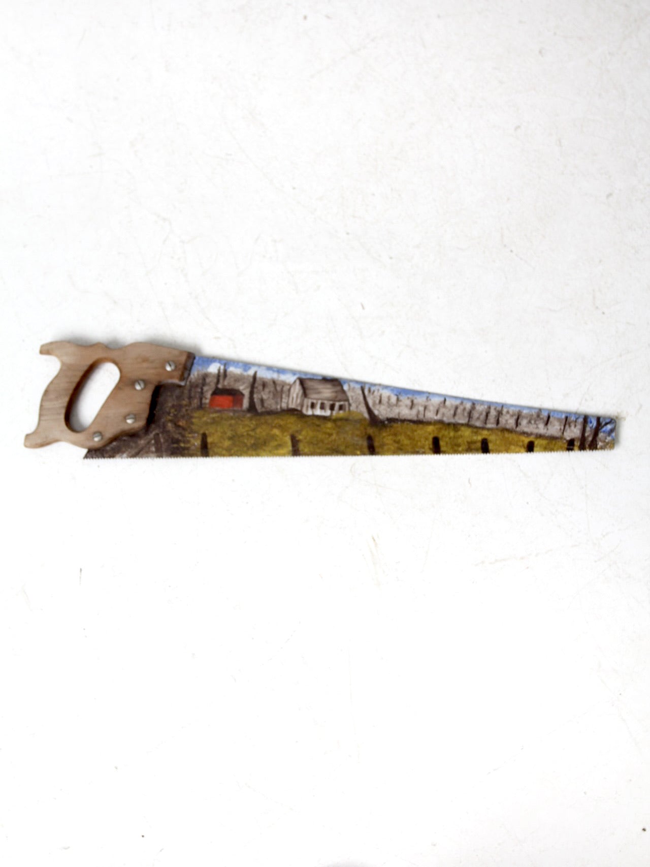 vintage painted saw