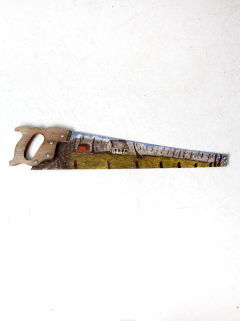 vintage painted saw