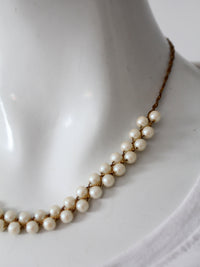mid-century faux pearl and gold-tone necklace