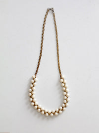 mid-century faux pearl and gold-tone necklace