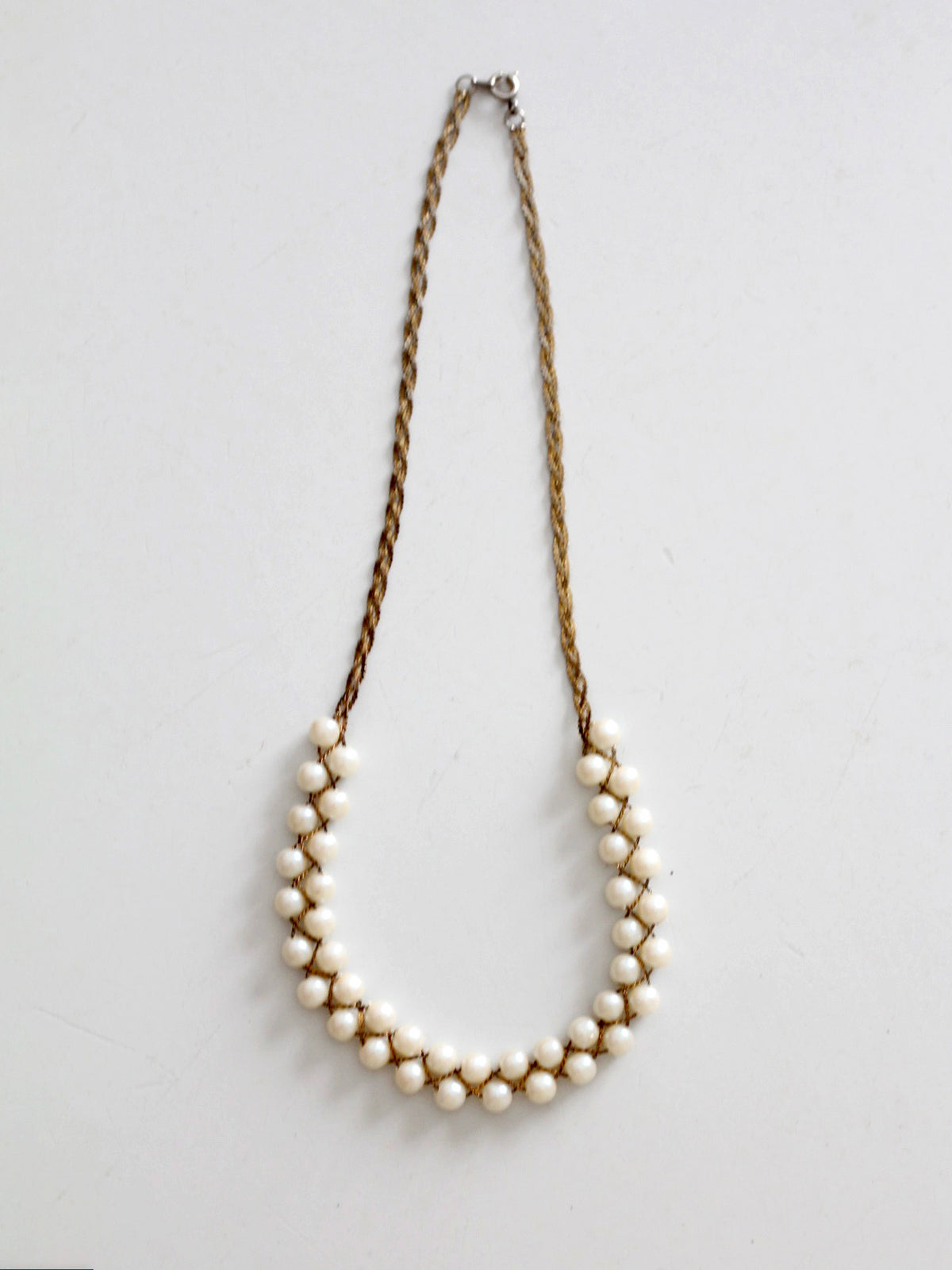 mid-century faux pearl and gold-tone necklace