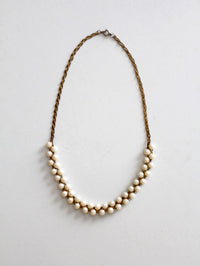 mid-century faux pearl and gold-tone necklace
