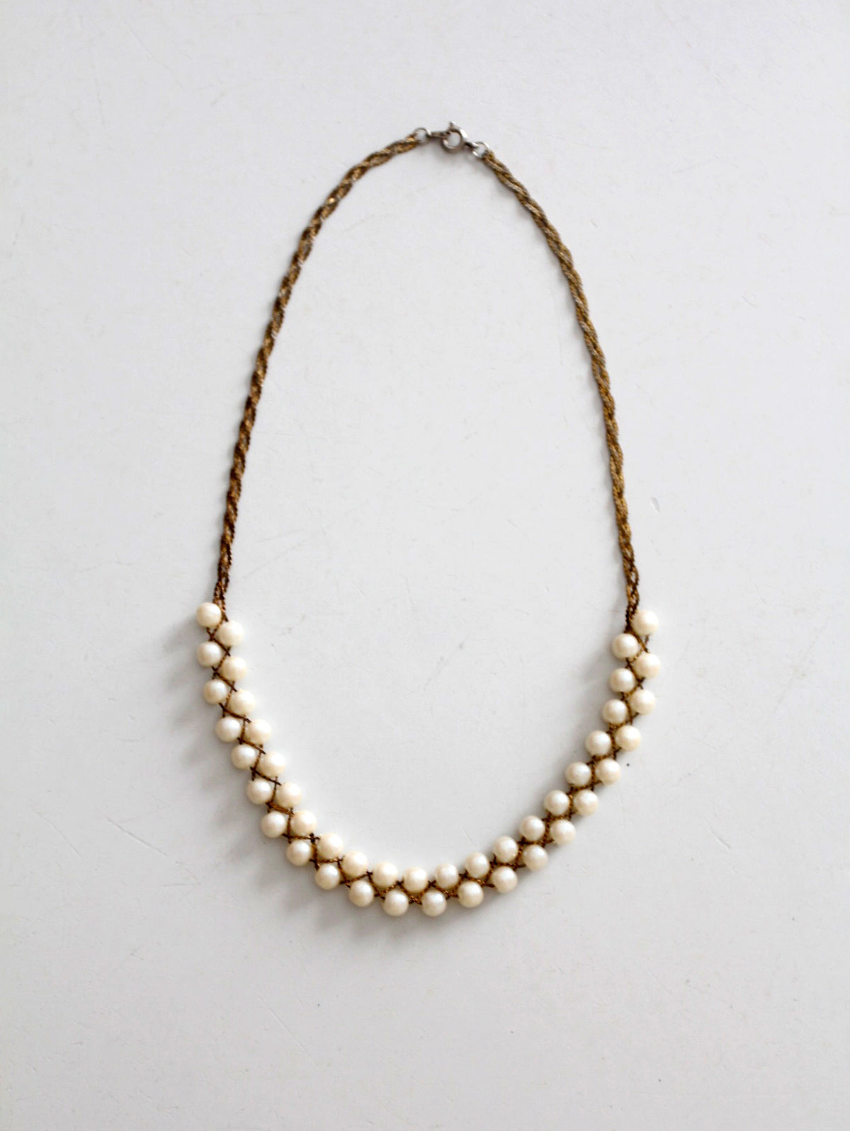 mid-century faux pearl and gold-tone necklace