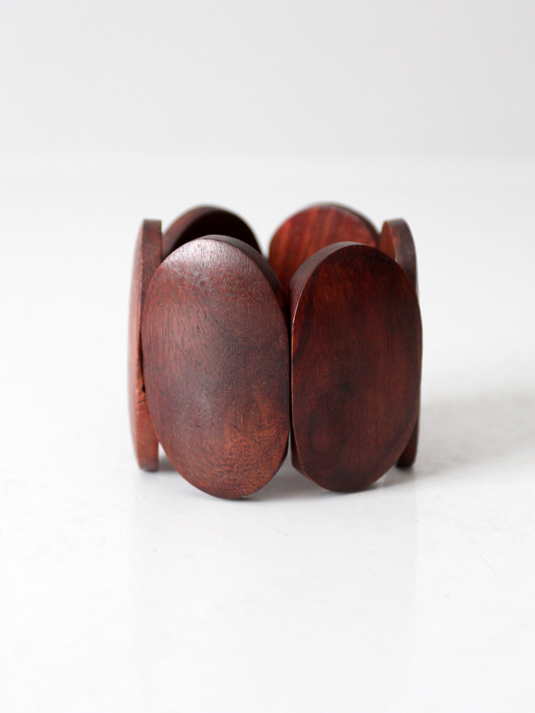 vintage sculptural wood stretch bracelet