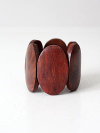 vintage sculptural wood stretch bracelet
