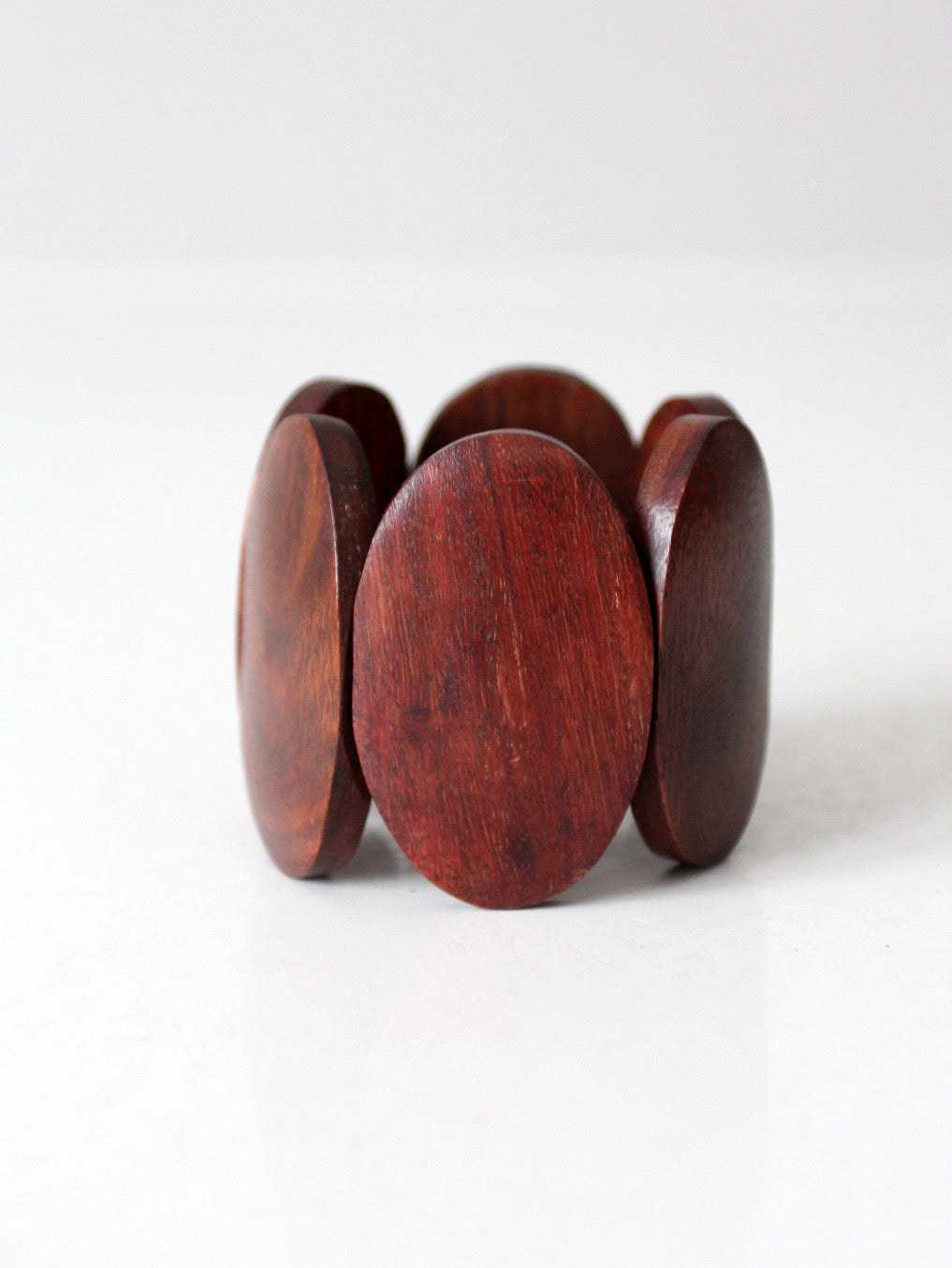 vintage sculptural wood stretch bracelet