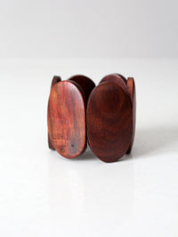 vintage sculptural wood stretch bracelet