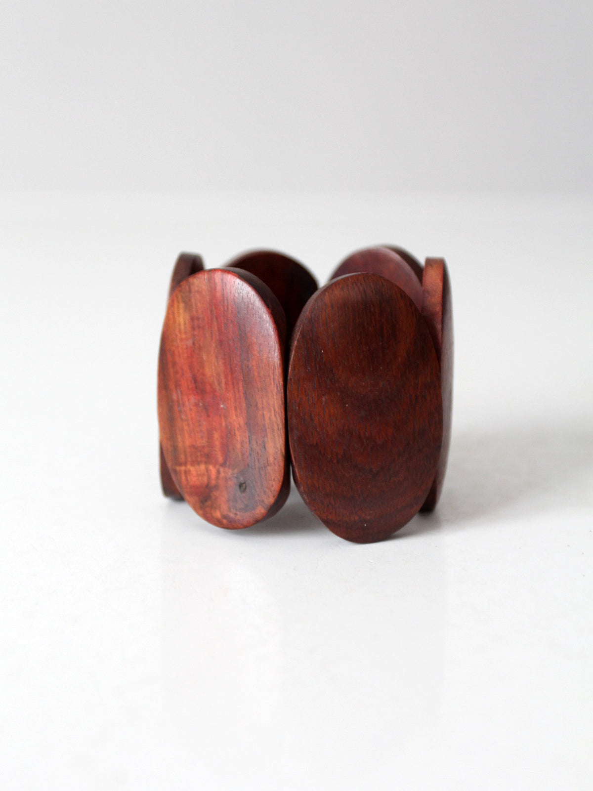 vintage sculptural wood stretch bracelet