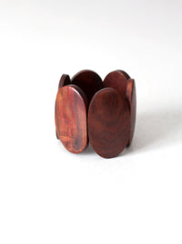 vintage sculptural wood stretch bracelet