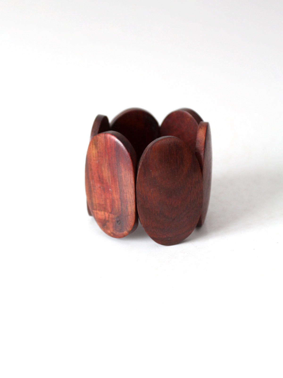 vintage sculptural wood stretch bracelet