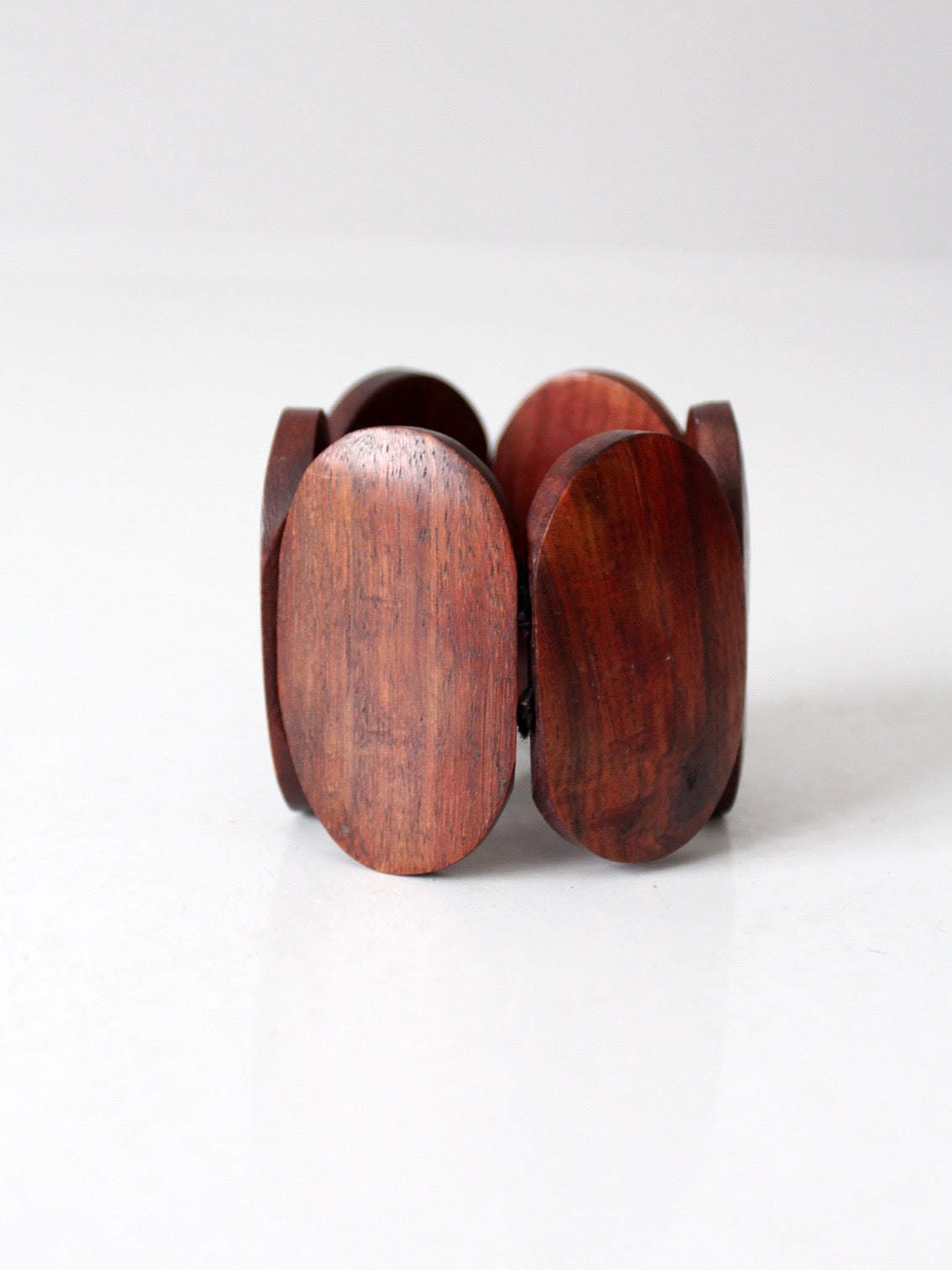 vintage sculptural wood stretch bracelet