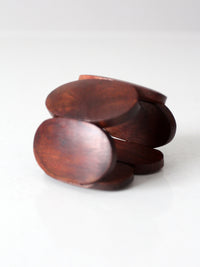 vintage sculptural wood stretch bracelet