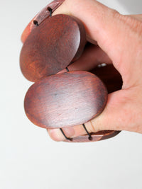 vintage sculptural wood stretch bracelet