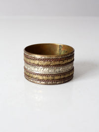 vintage mixed metal engraved bangle